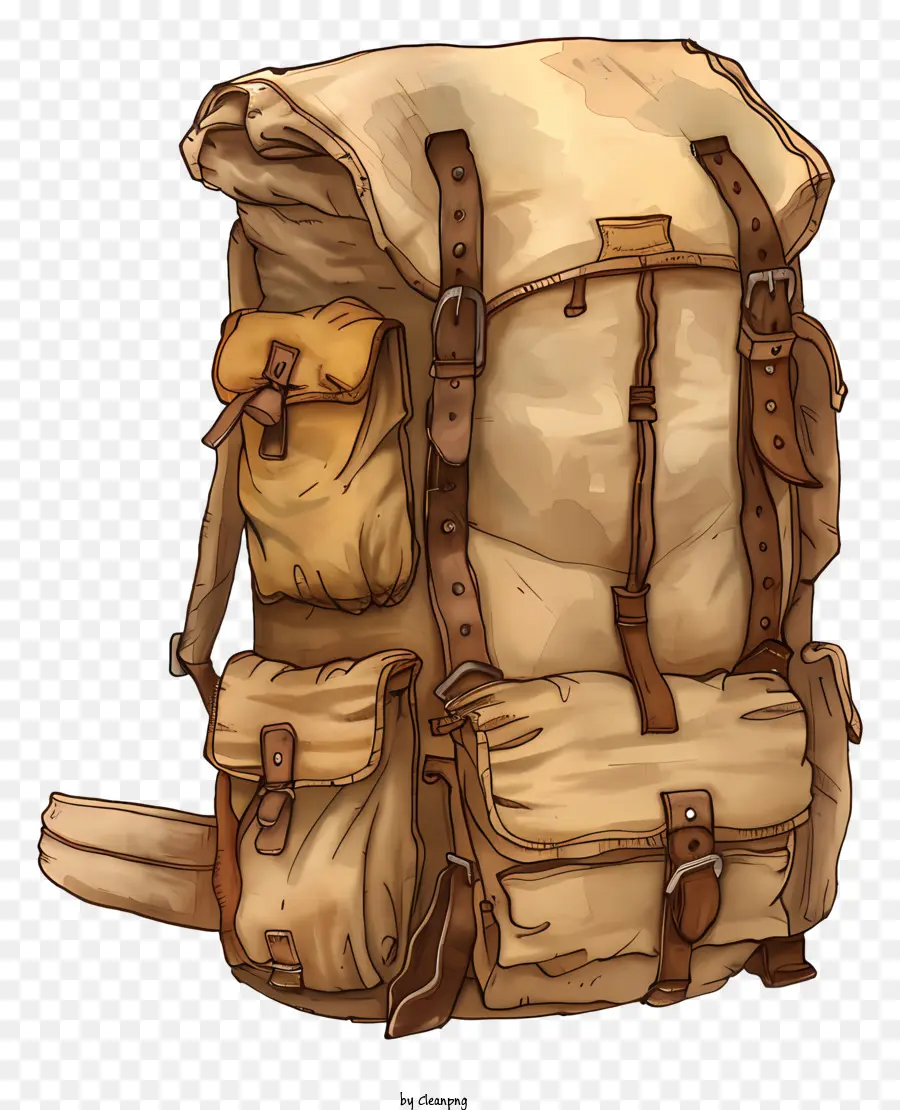 Mochila De Caminhada，Mochila Vintage PNG