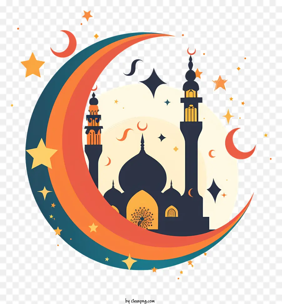 O Ramadã，Lua Crescente PNG