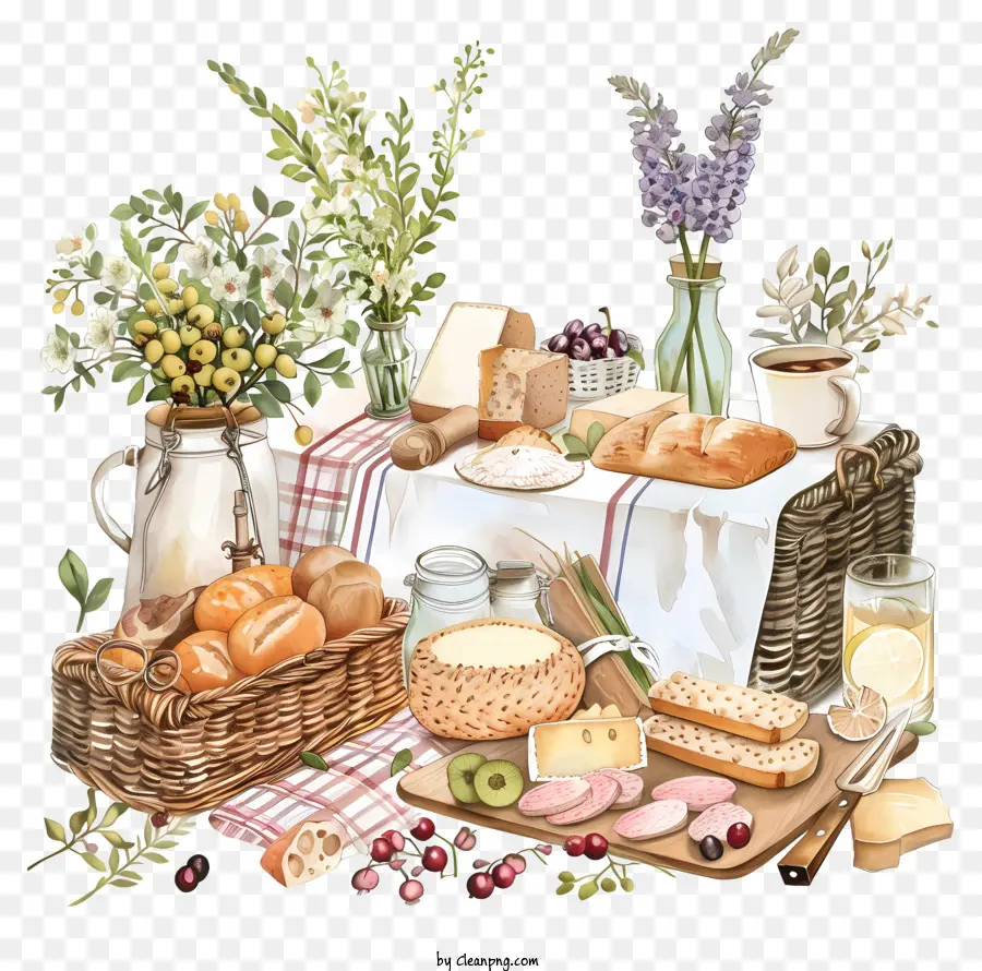 Springtime Picnic，Piquenique De Alimentos PNG