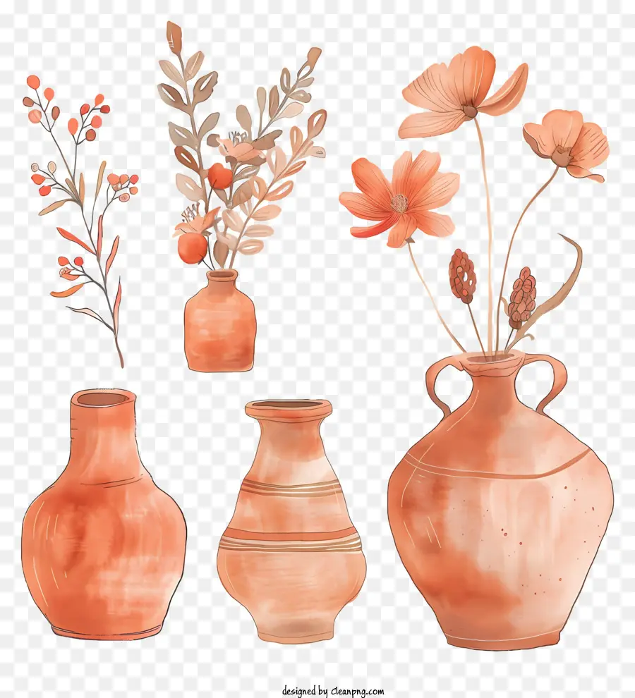 Terracota，Vasos PNG