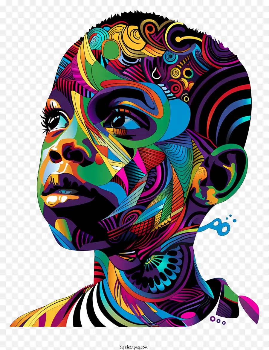 Africana Menino，Arte Abstrata Colorida PNG