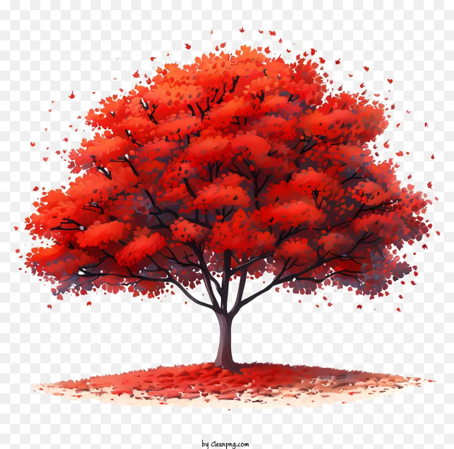 Autumn Tree，Renderização Em 3d PNG