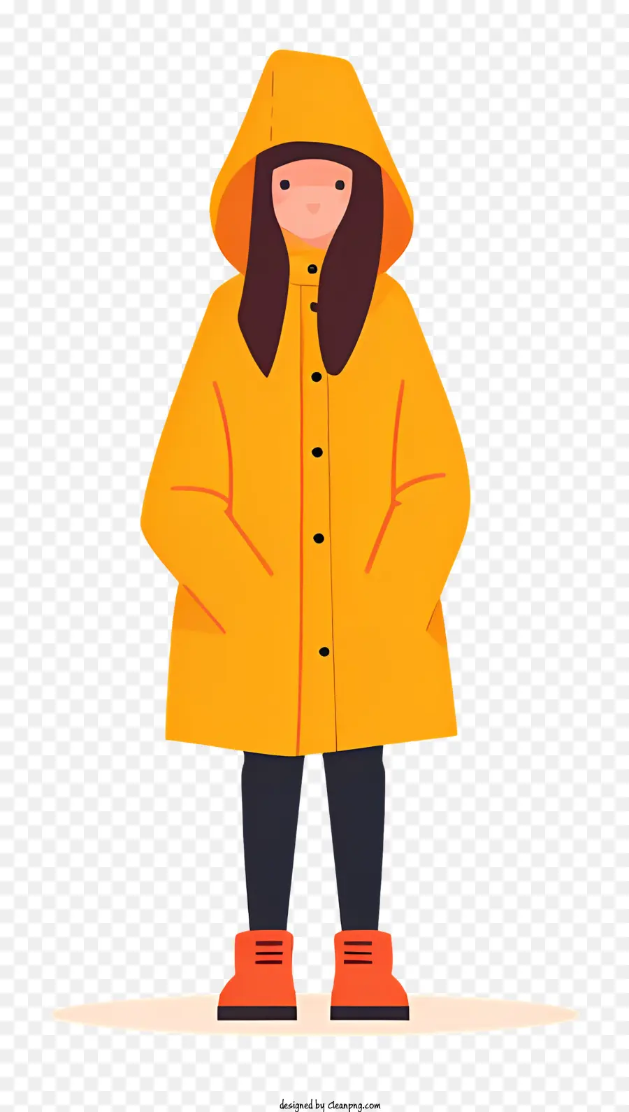 Menina Com Capa De Chuva，Capa De Chuva Amarela PNG