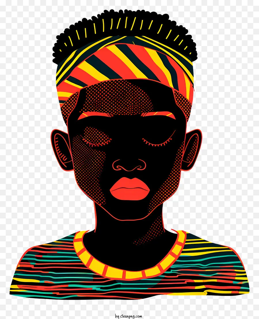 Africana Menino，Headwrap De Impressão Africana PNG