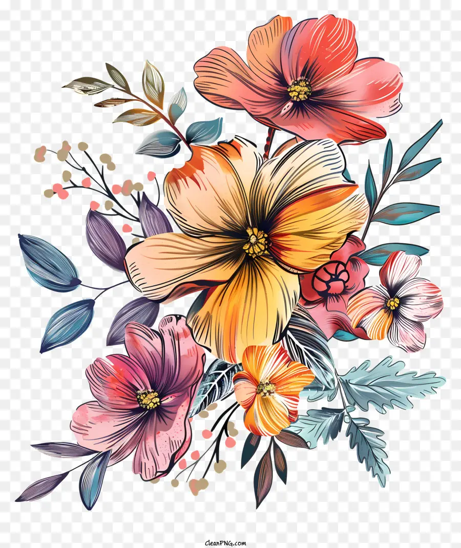 Boho，Arranjo Floral PNG