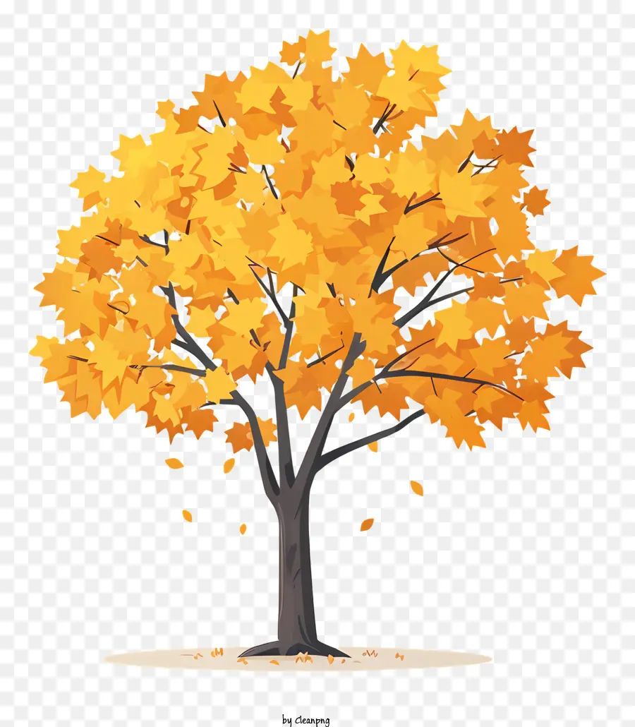 Autumn Tree，Folhas De Ouro PNG