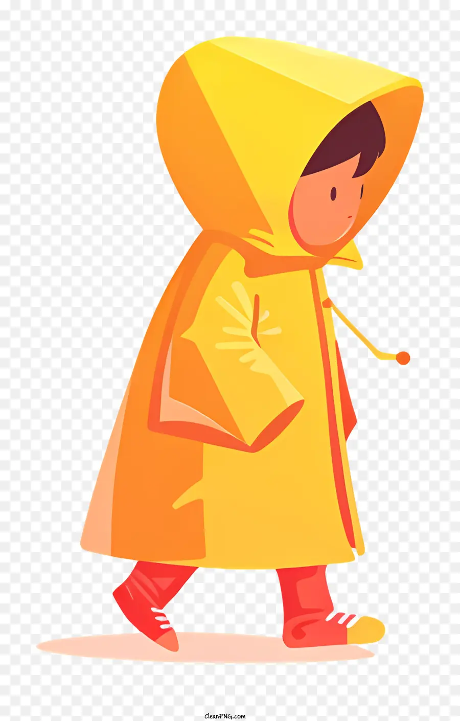 Garotinha Na Capa De Chuva，Personagem De Desenho Animado PNG