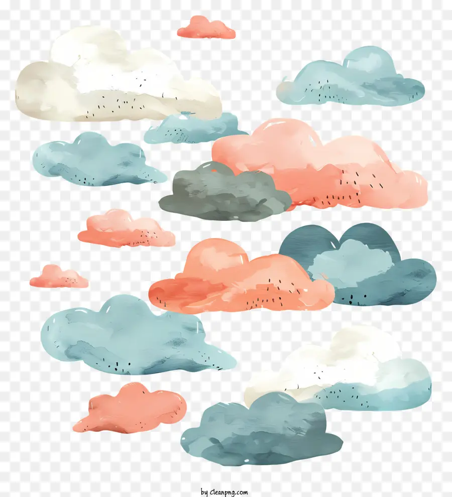 Nuvem，Aquarela Nuvens PNG