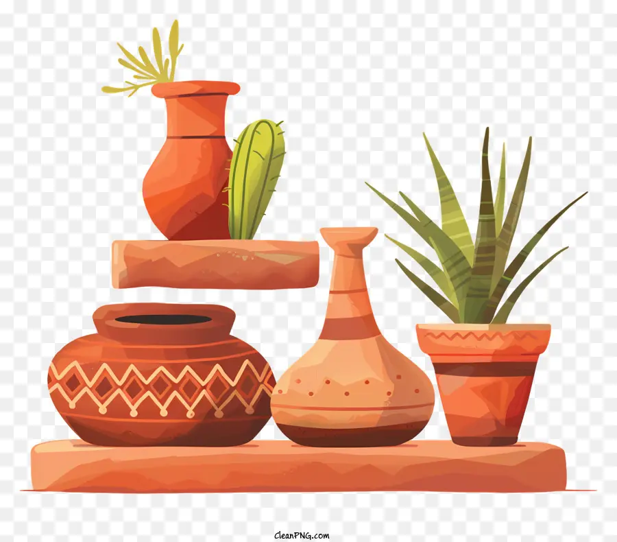 Terracota，Vasos De Plantas PNG