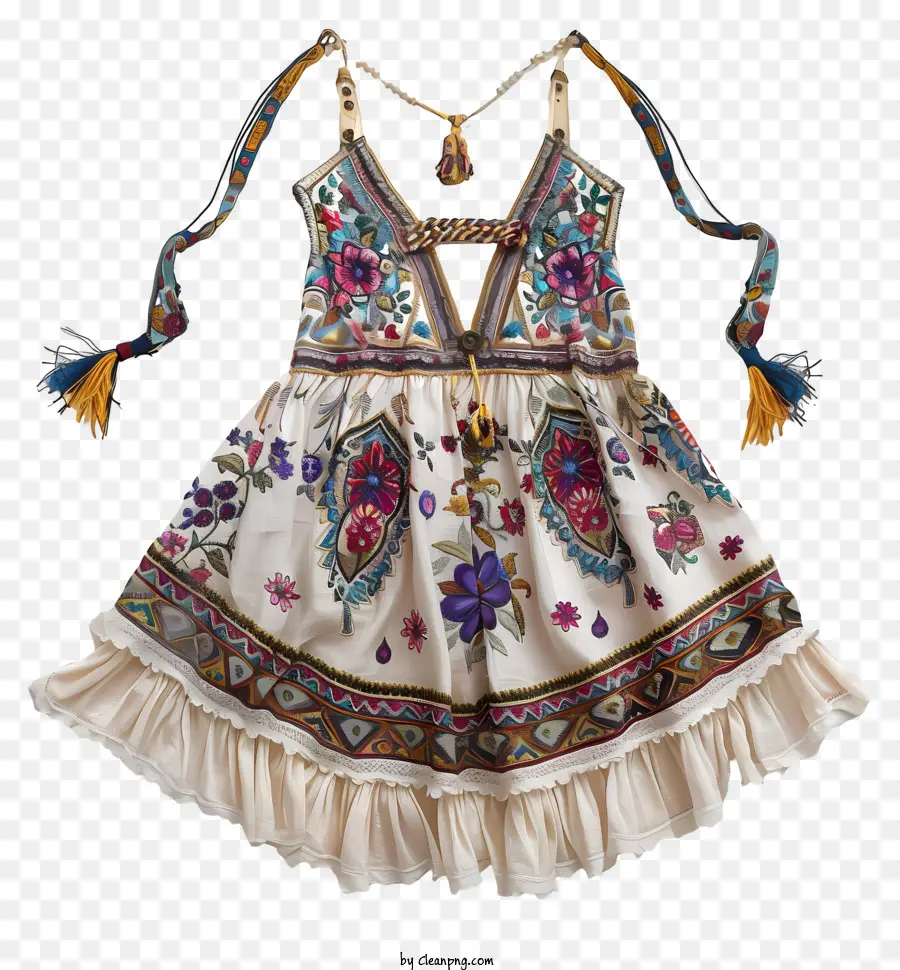 Boho，Vestido Branco PNG