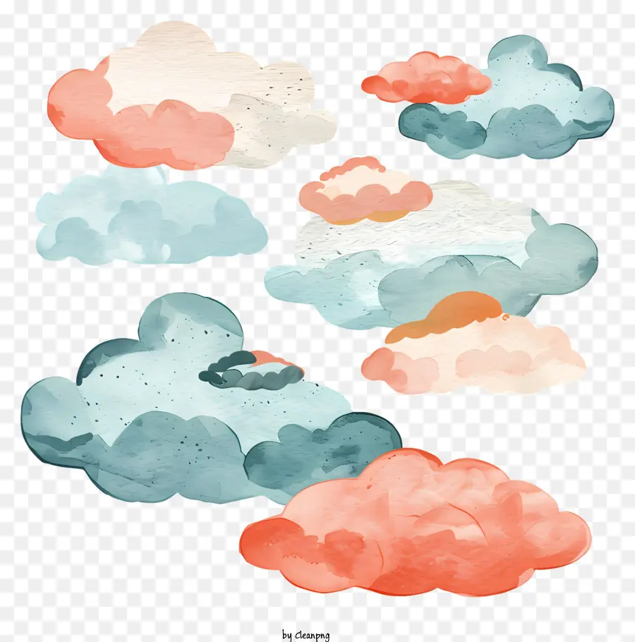 Nuvem，Nuvens Coloridas PNG