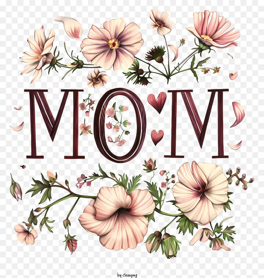 Palavra Da Mãe，Design Floral PNG