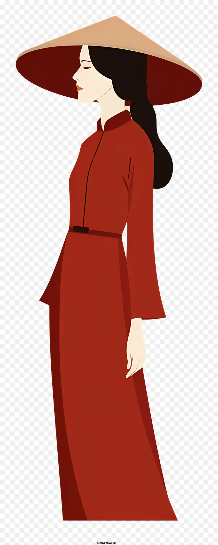 Ao Dai，Mulher De Vestido Vermelho PNG