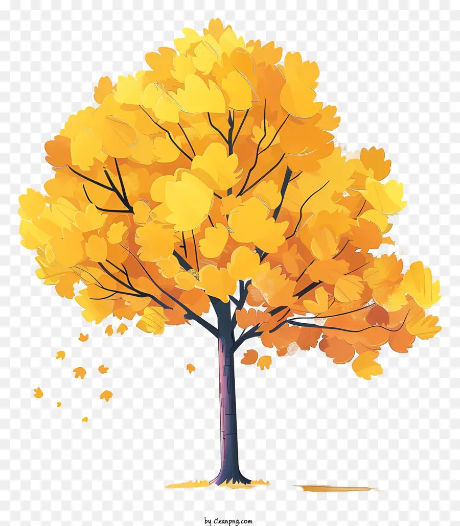 Autumn Tree，Folhas Amarelas PNG