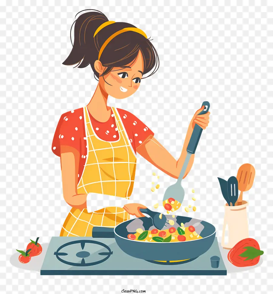 Cartoon Da Mulher De Cozinha，Cozinhar PNG