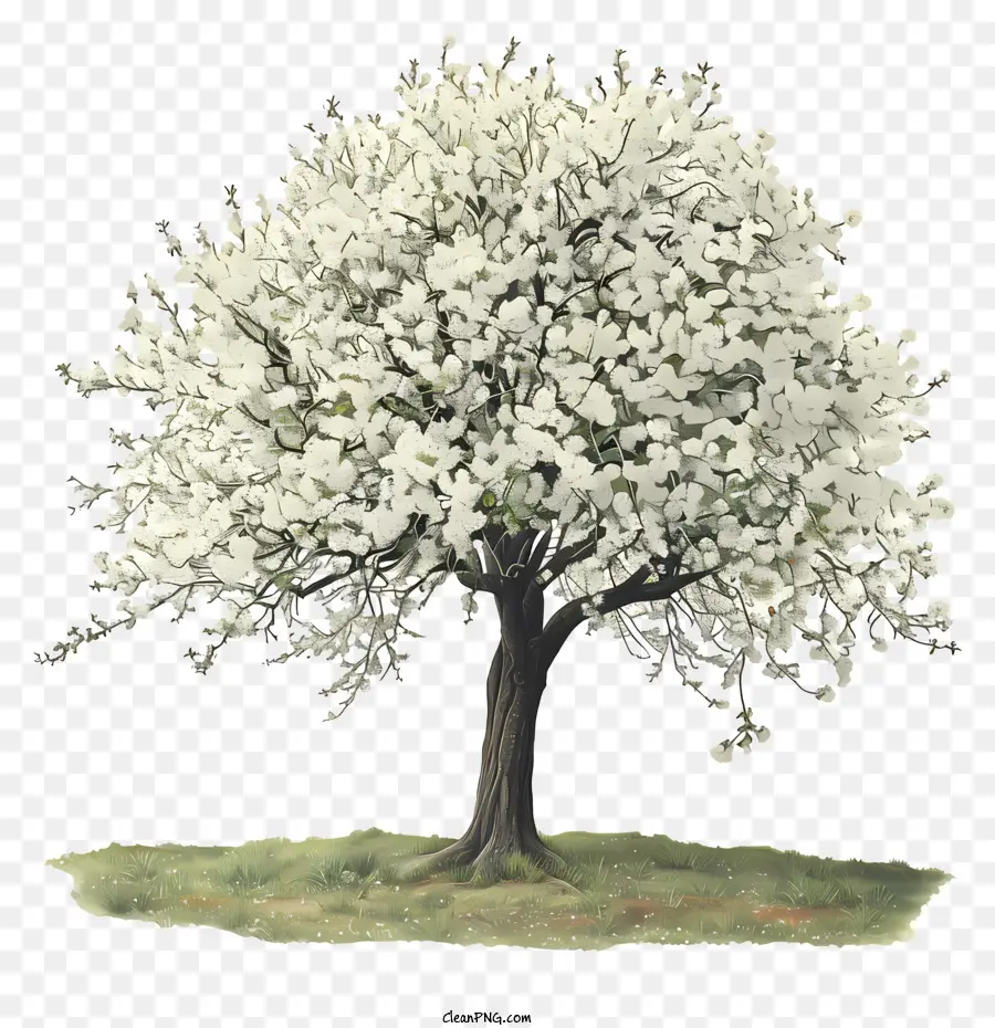 árvore Da Primavera，árvore Com Flores Brancas PNG