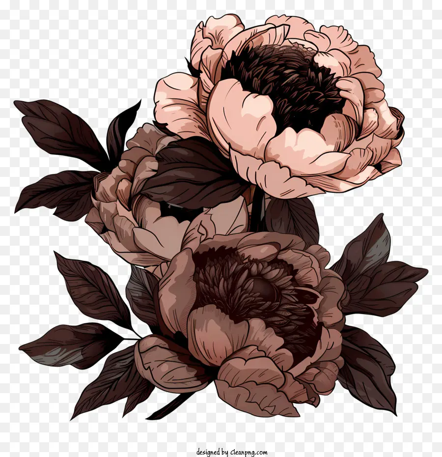 Arranjo De Flores Peony，Peônias Rosa PNG