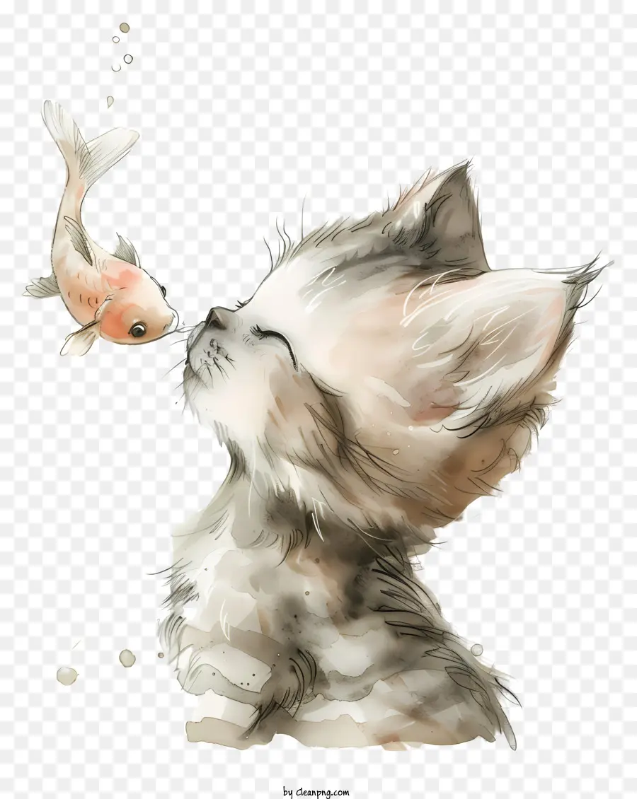 Peixe Beijo De Gato Fofo，Gatinho Branco PNG