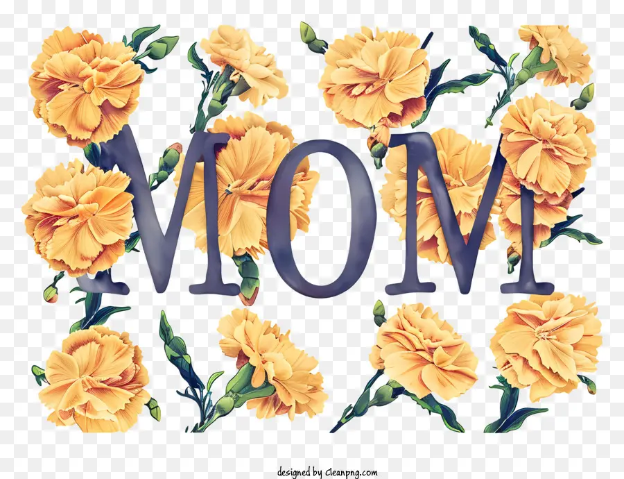 Palavra MÃe，Mamãe Com Flores PNG