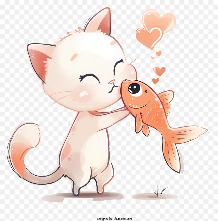 Peixe Beijo De Gato Fofo，Gato Bonito PNG