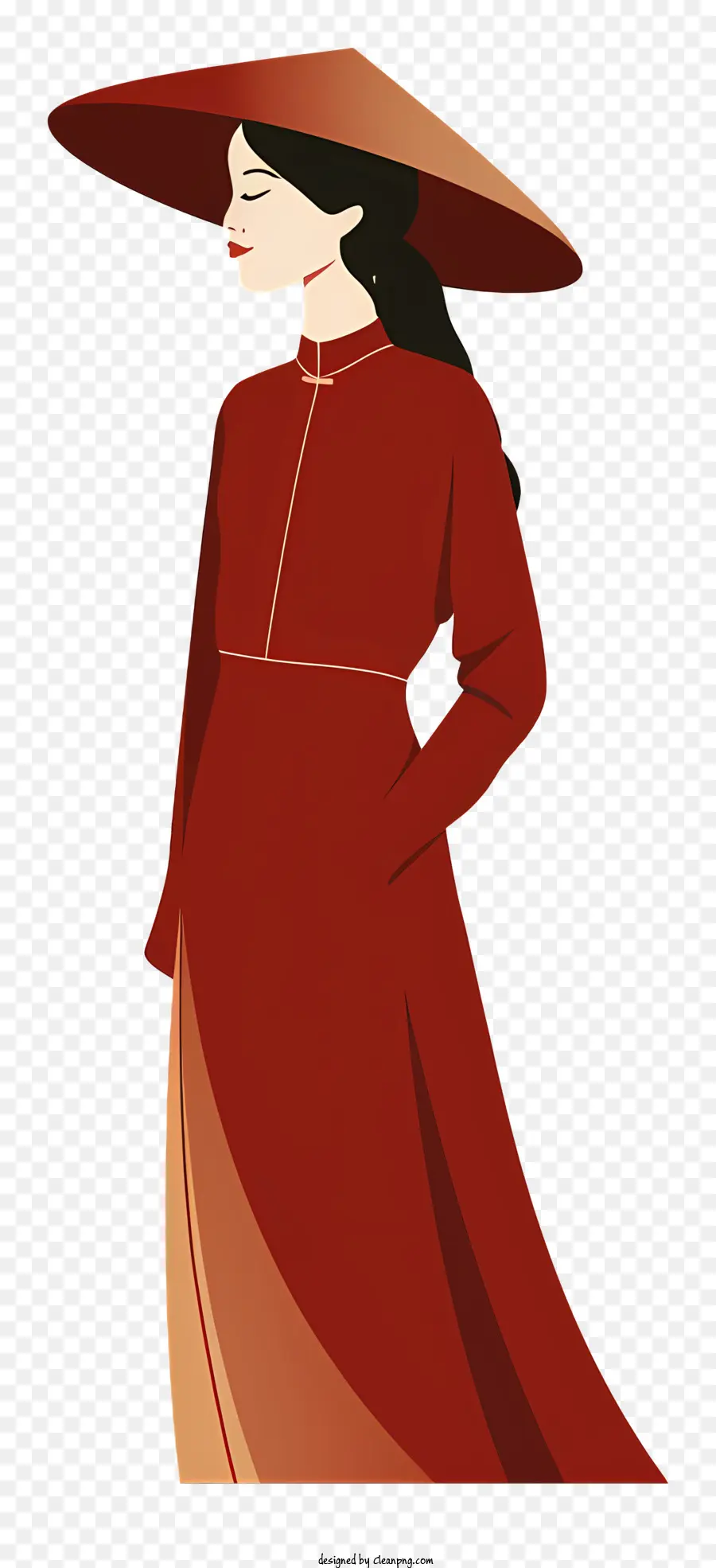 Ao Dai，Mulher Em Red Dress PNG