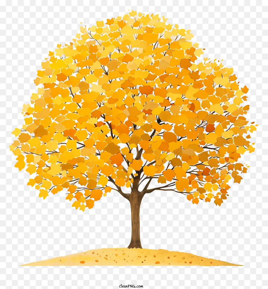 Autumn Tree，árvore De Ouro PNG