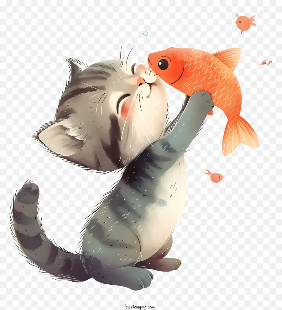 Peixe Beijo De Gato Fofo，Gato PNG