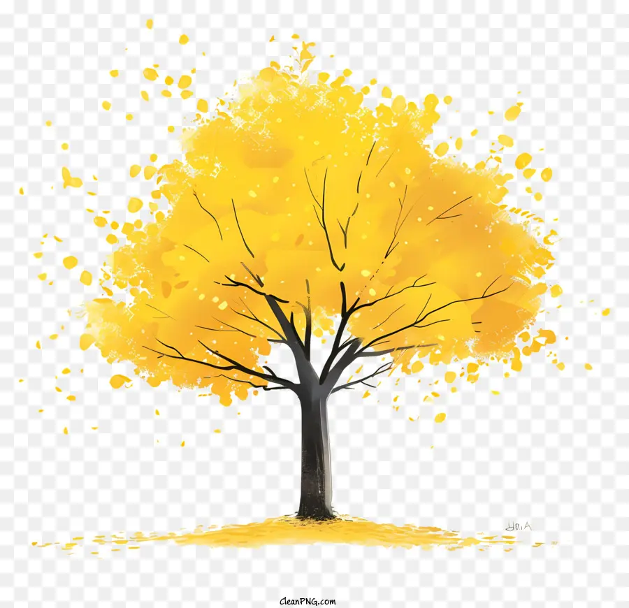 Autumn Tree，Aquarela árvore PNG