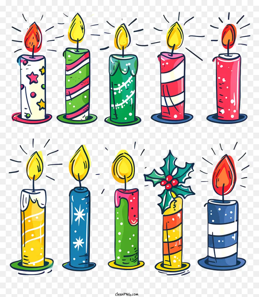 Velas De Natal，Velas Coloridas PNG