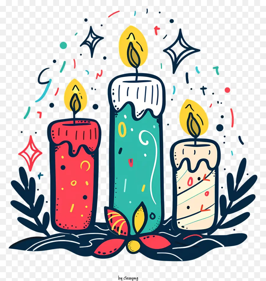 Velas De Natal，Velas Coloridas PNG