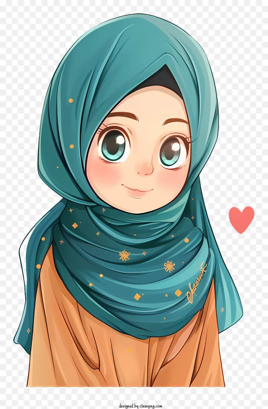 Desenho Animado De Menina Muçulmana，Menina Feliz PNG