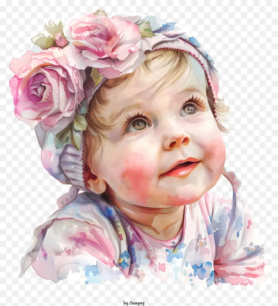 Bebê Menina，Pintura Em Aquarela PNG