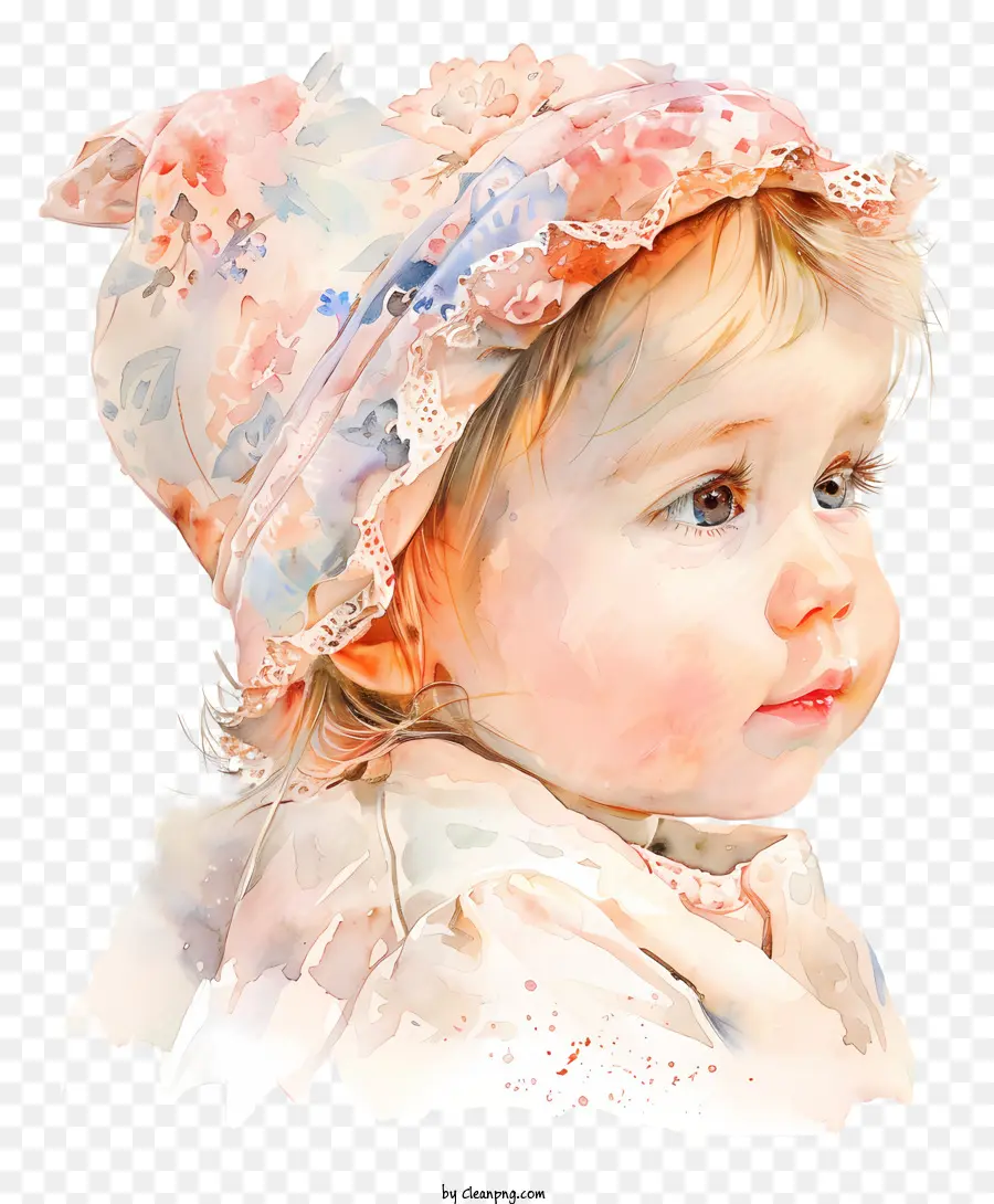 Bebê Menina，Pintura De Retrato PNG