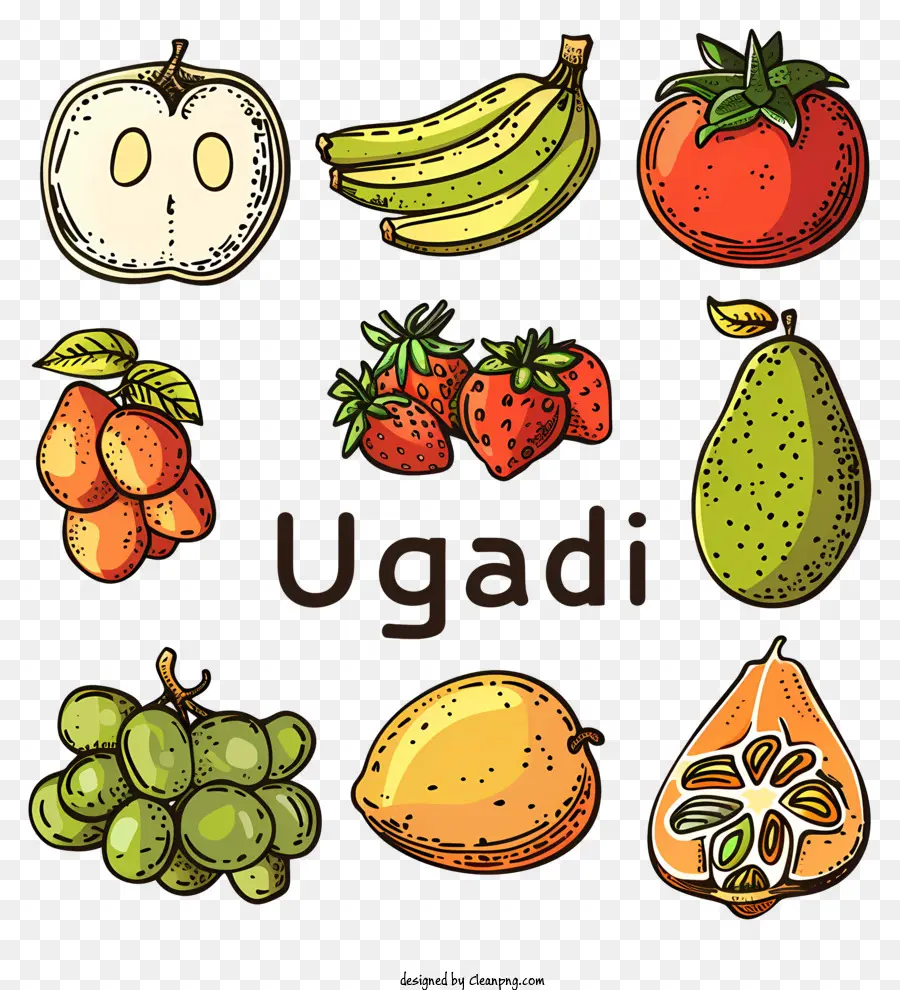 Feliz Ugadi，Fruits PNG