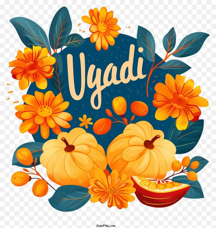 Feliz Ugadi，Cesto De Fruta PNG