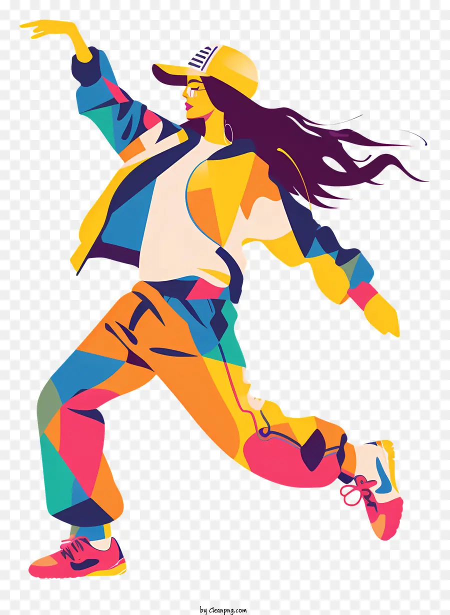 Dança Hip Hop，Dançarina Colorida PNG