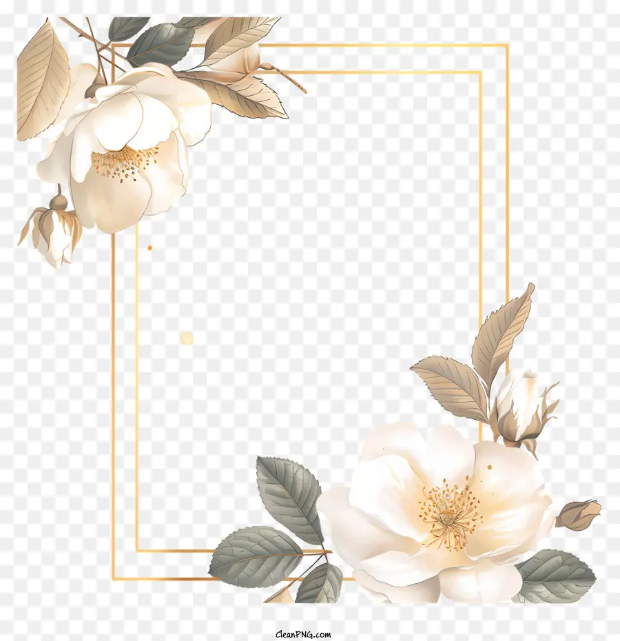 Moldura Do Casamento，Flores Brancas PNG
