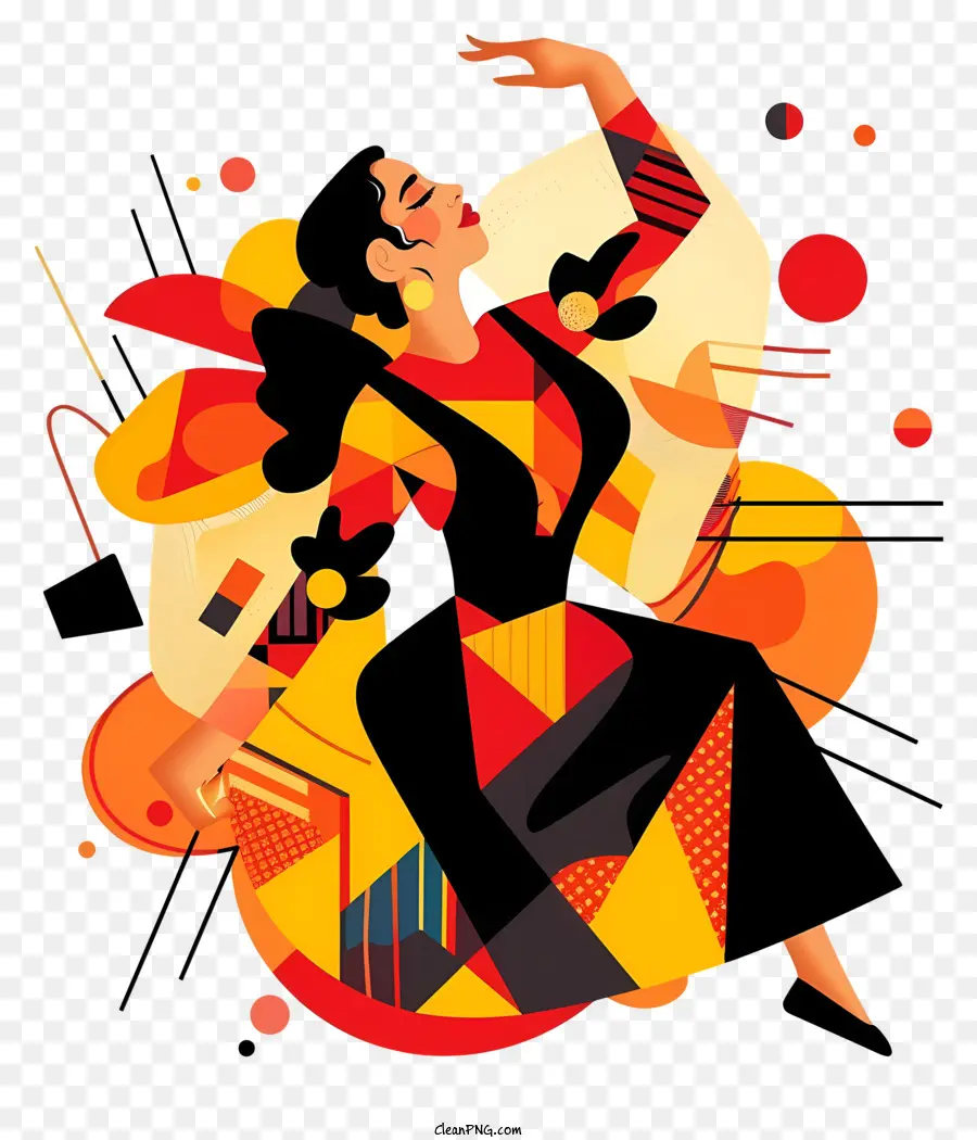 Dança De Flamenco Da Espanha，Desenho Geométrico PNG