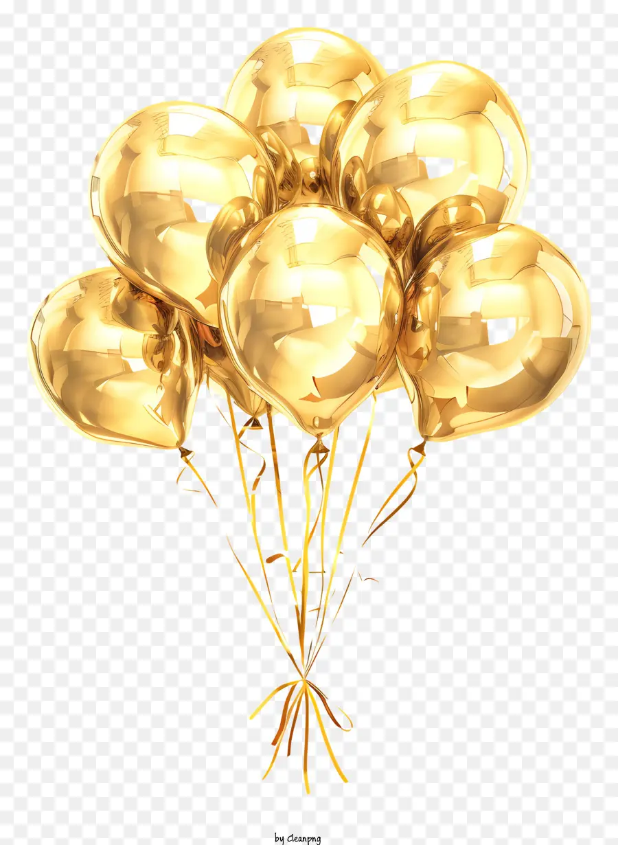 Balões De Ouro，Balões De Papelão Dourado PNG