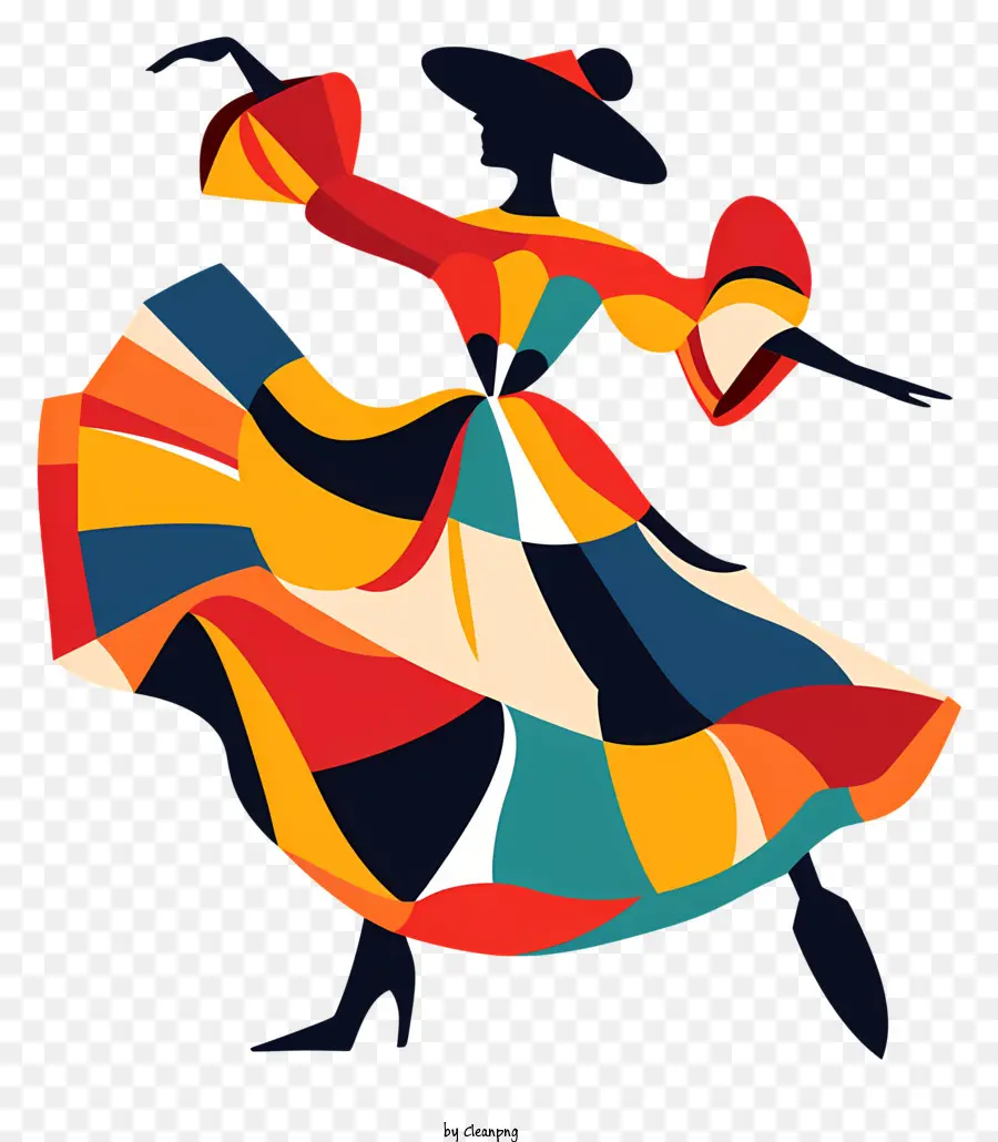 Dança De Flamenco Da Espanha，Vestido Colorido PNG