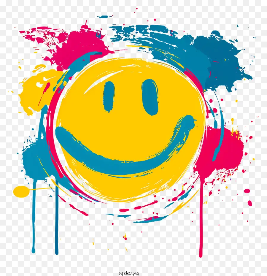 Paint Splatter Arte，Smiley Face PNG