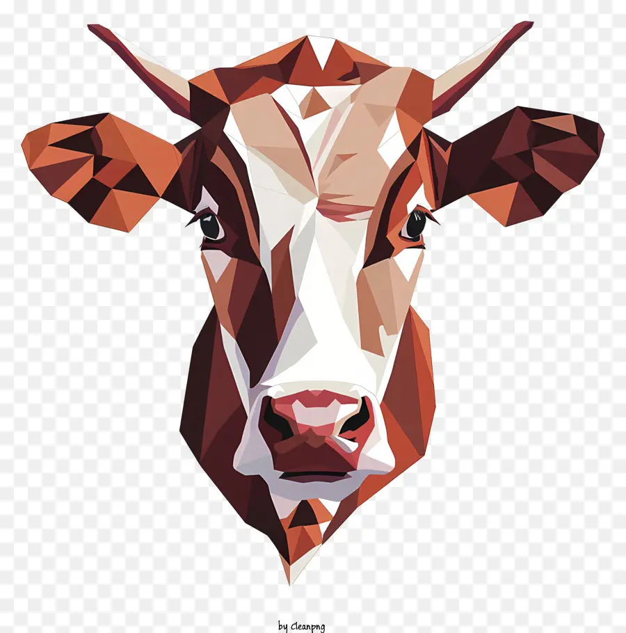 Cow，Low Poly PNG