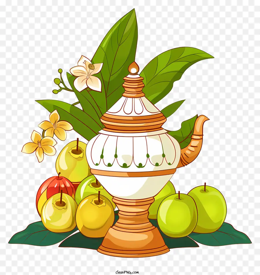 Feliz Ugadi，Bule De Chá PNG