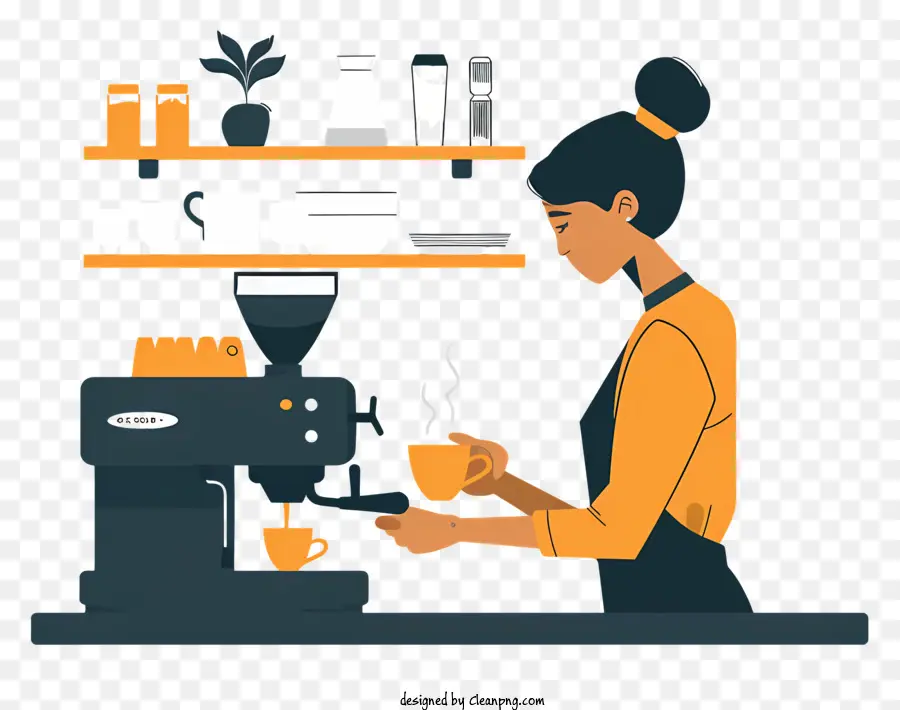 Barista Fazendo Café，Barista PNG