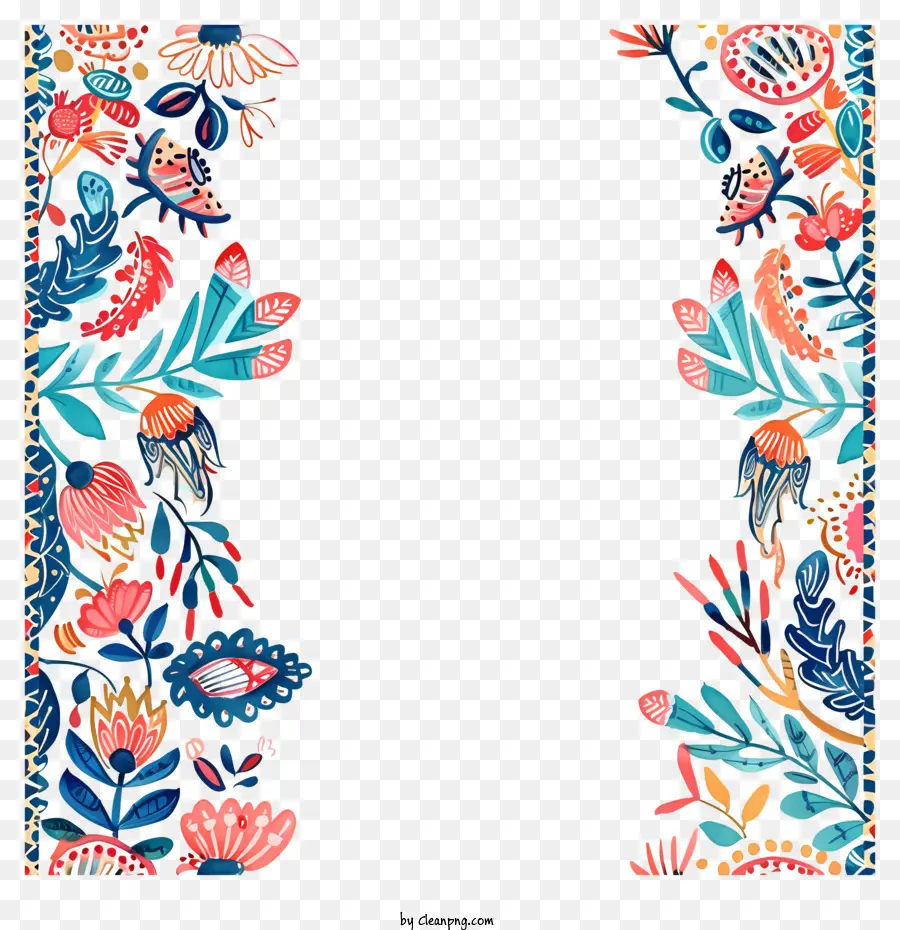 Fronteira Textura，Design Floral Em Aquarela PNG