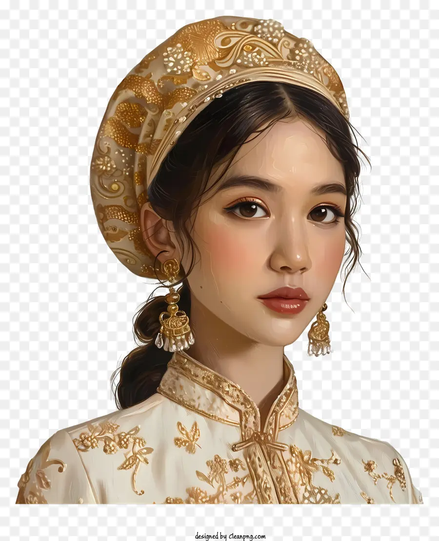 Menina Vietnamita，Vestido Coreano Tradicional PNG