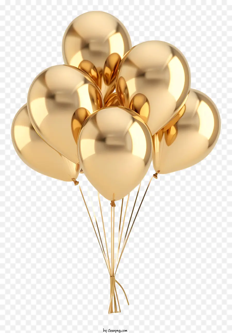 Balões De Ouro，Balões Metálicos PNG