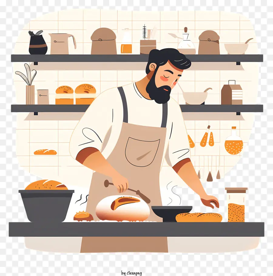 Baker Baking Pão，Padaria PNG