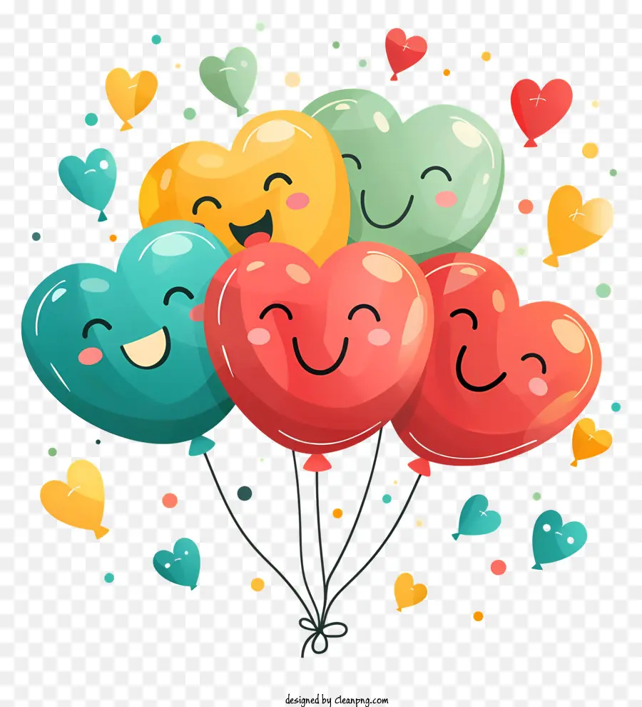 Balões Coloridos，Sorrindo Balões PNG