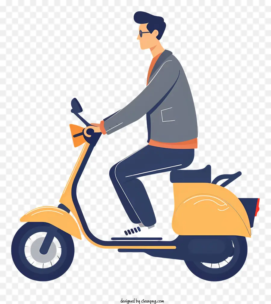 Homem Andando，Homem Na Scooter PNG